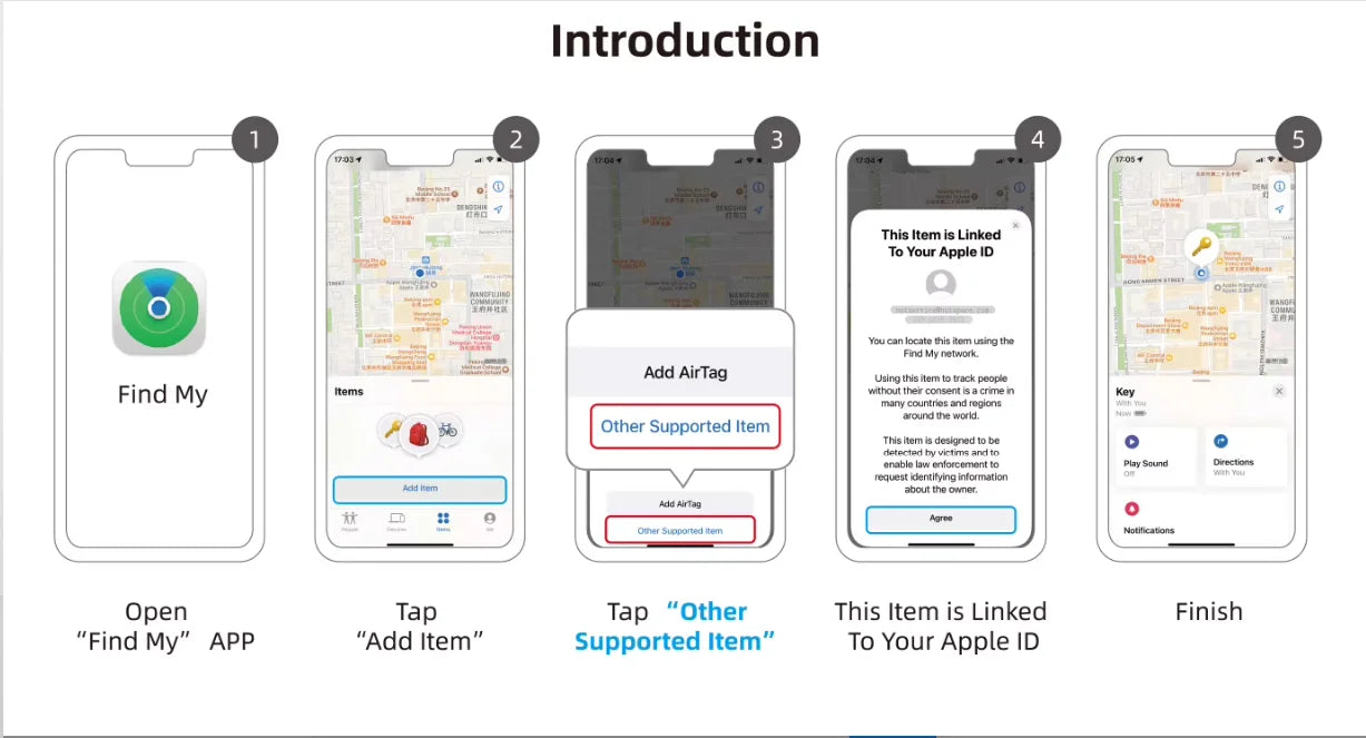 Pet GPS Tracker for Apple Find My – Waterproof, Real-Time Location & Anti-Lost Collar Tag for Dogs & Cats