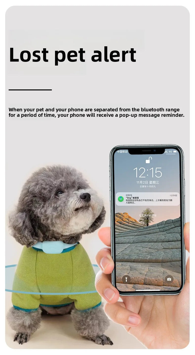 Pet GPS Tracker for Apple Find My – Waterproof, Real-Time Location & Anti-Lost Collar Tag for Dogs & Cats