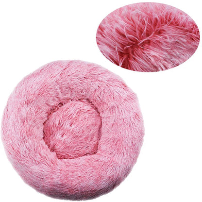 Plush Round Pet Bed – Washable Dog & Cat Basket (40–90cm, 21 Colors)