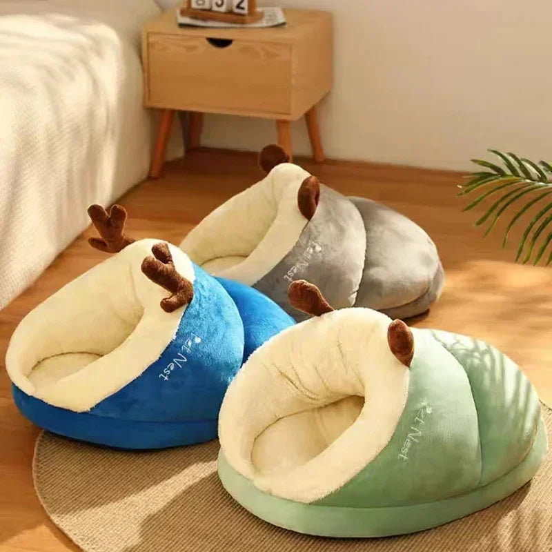 Cozy Plush Dog Bed Sofa – Warm Bolster Kennel for Small & Medium Dogs and Cats
