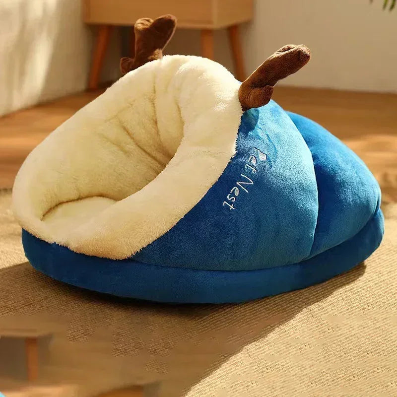 Cozy Plush Dog Bed Sofa – Warm Bolster Kennel for Small & Medium Dogs and Cats