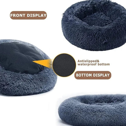Plush Round Pet Bed – Washable Dog & Cat Basket (40–90cm, 21 Colors)