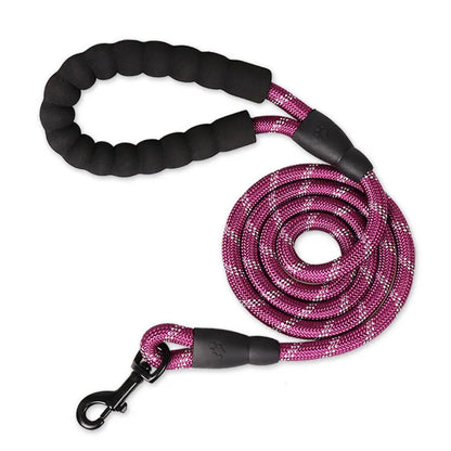 Reflective Dog Leash with Padded Foam Grip | 0.8cm–1.2cm Rope | 120–300cm