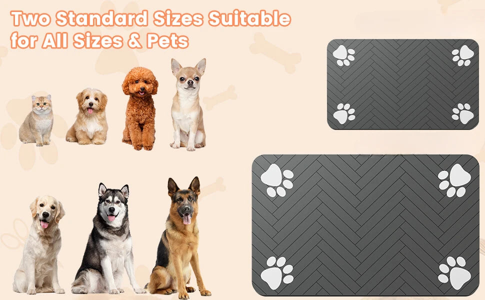 Absorbent Pet Feeding Mat | Waterproof Placemat for Dog & Cat Food Bowls