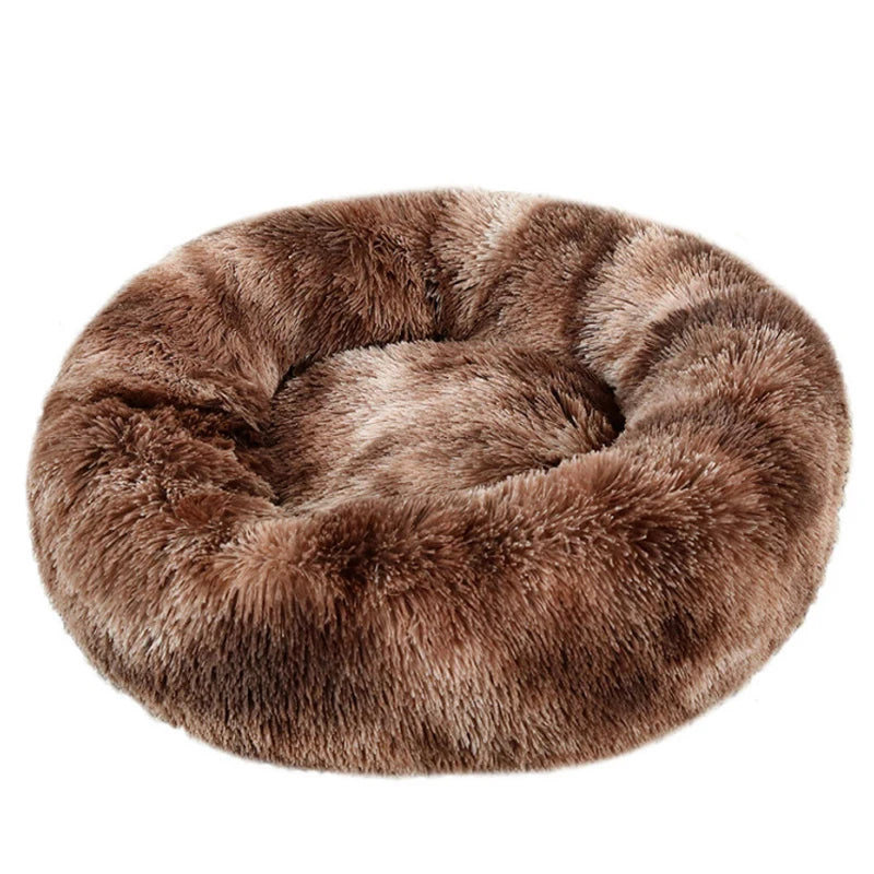 Plush Round Pet Bed – Washable Dog & Cat Basket (40–90cm, 21 Colors)