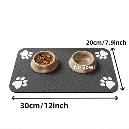 Absorbent Pet Feeding Mat | Waterproof Placemat for Dog & Cat Food Bowls