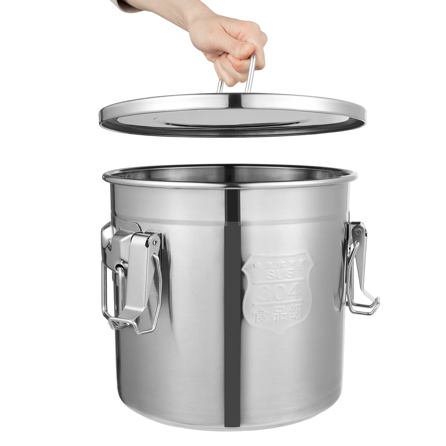 12L Stainless Steel Airtight Storage Bucket — German Crafted, Built to Last