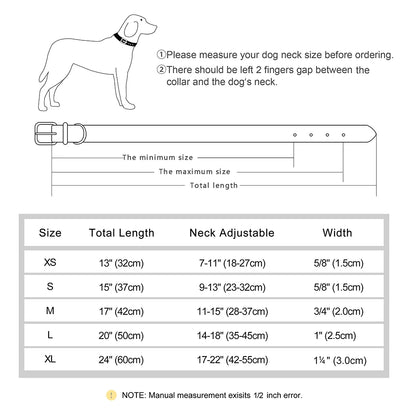 Personalized PU Leather Dog Collar – Custom Name Engraved, Soft Padded | XS–XL
