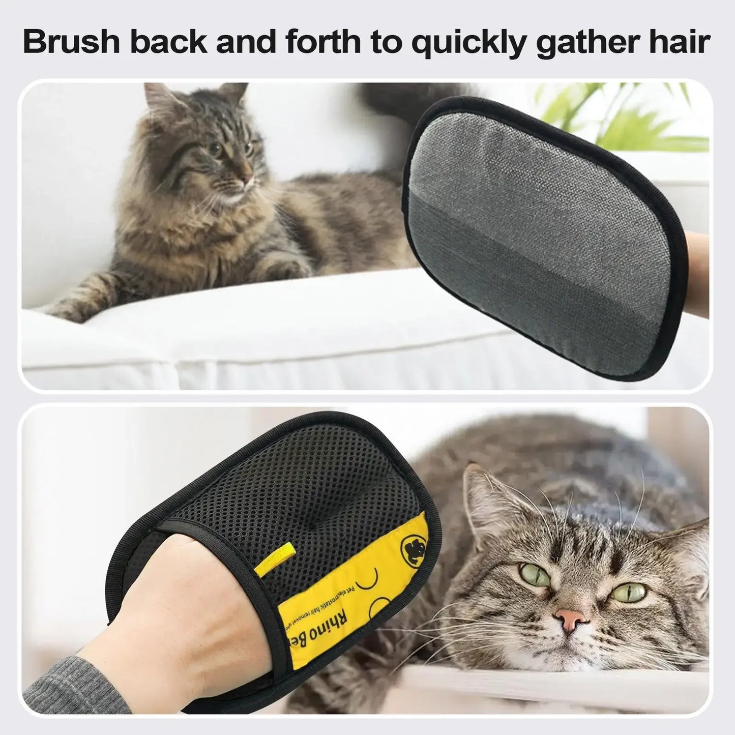 Pet Hair Removal Gloves (2-Pack) – Fast Electrostatic Lint & Fur Remover for Dogs, Cats, Furniture & Clothes