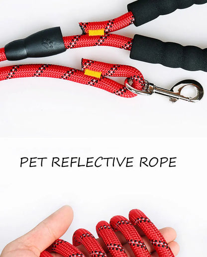 Reflective Dog Leash with Padded Foam Grip | 0.8cm–1.2cm Rope | 120–300cm