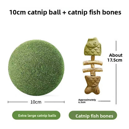 Natural Catnip Fish Bone Chew Toy | Dental Cleaning & Cat Enrichment