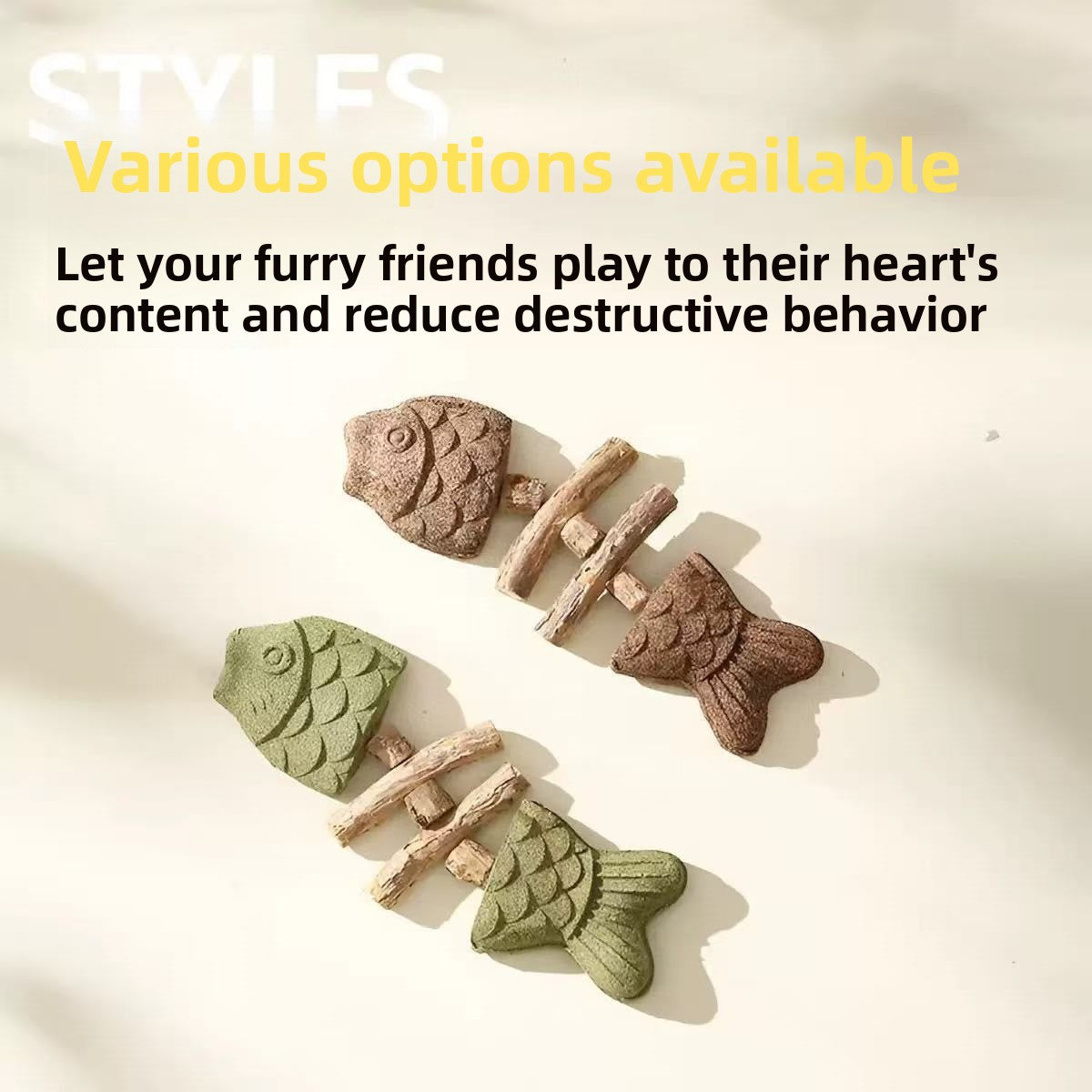 Natural Catnip Fish Bone Chew Toy | Dental Cleaning & Cat Enrichment