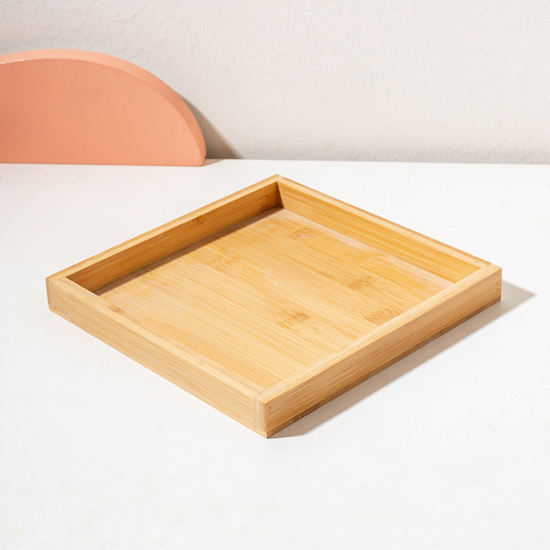 Square Ceramic Pet Bowl with Wooden Tray | Stylish Dog & Cat Feeder