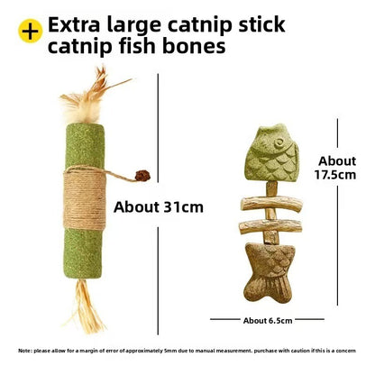 Natural Catnip Fish Bone Chew Toy | Dental Cleaning & Cat Enrichment