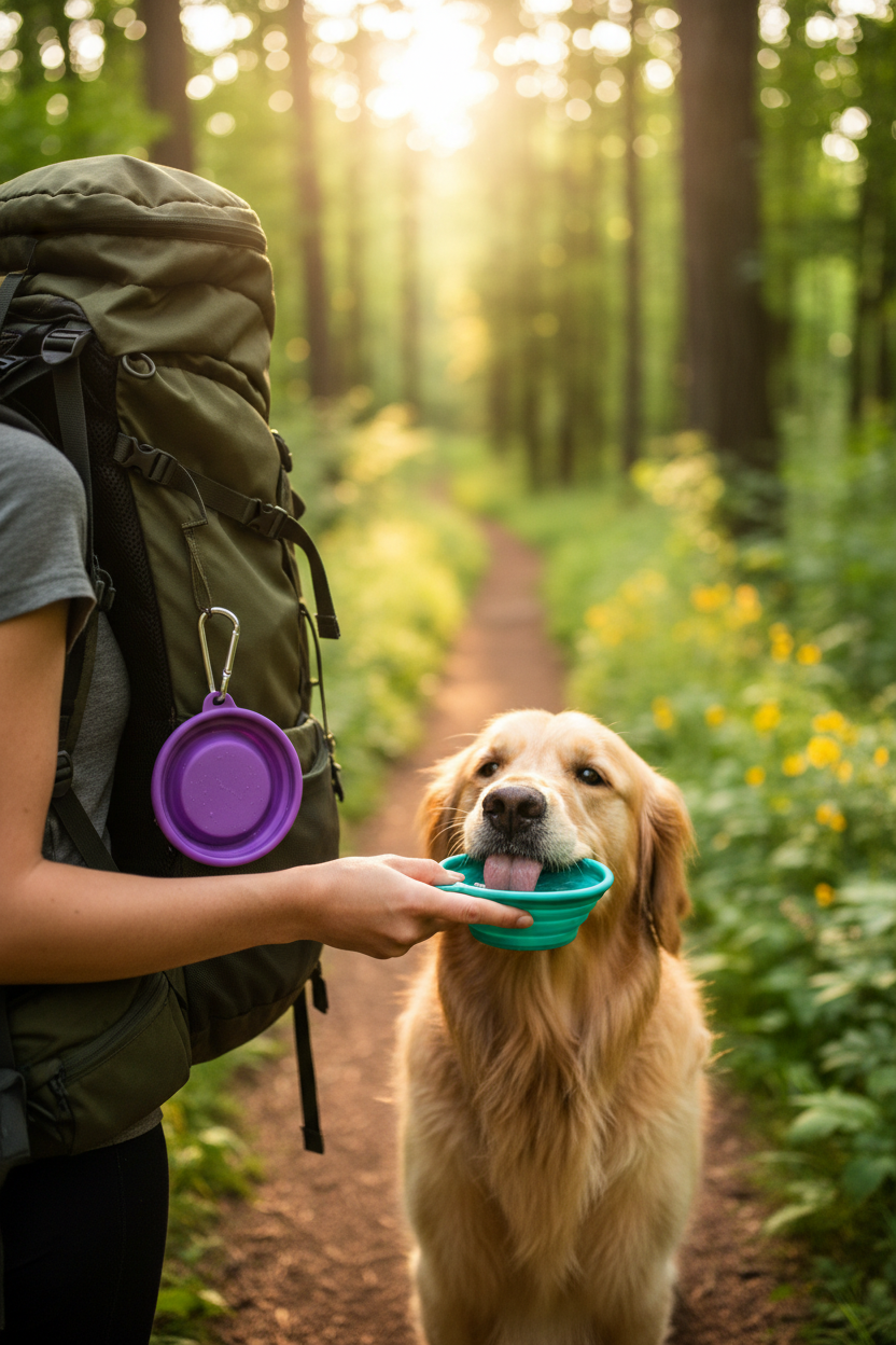 Foldable Pet Travel Bowl Lifestyle