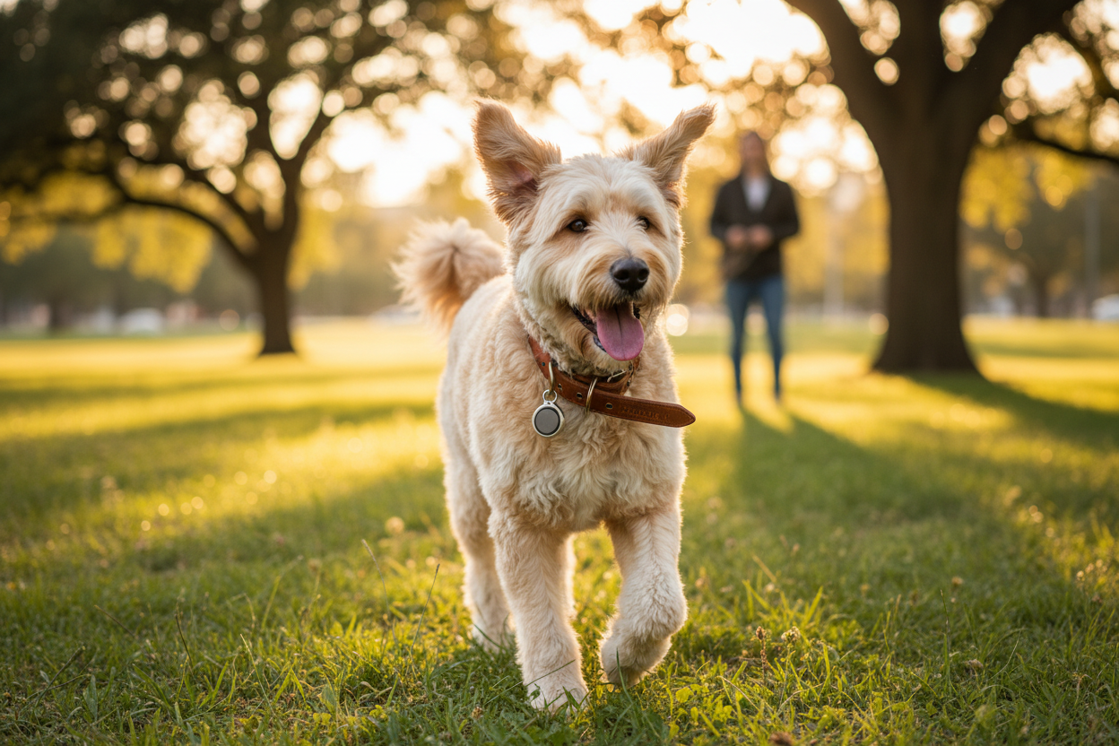 GPS Tracker + Leather Collar Lifestyle