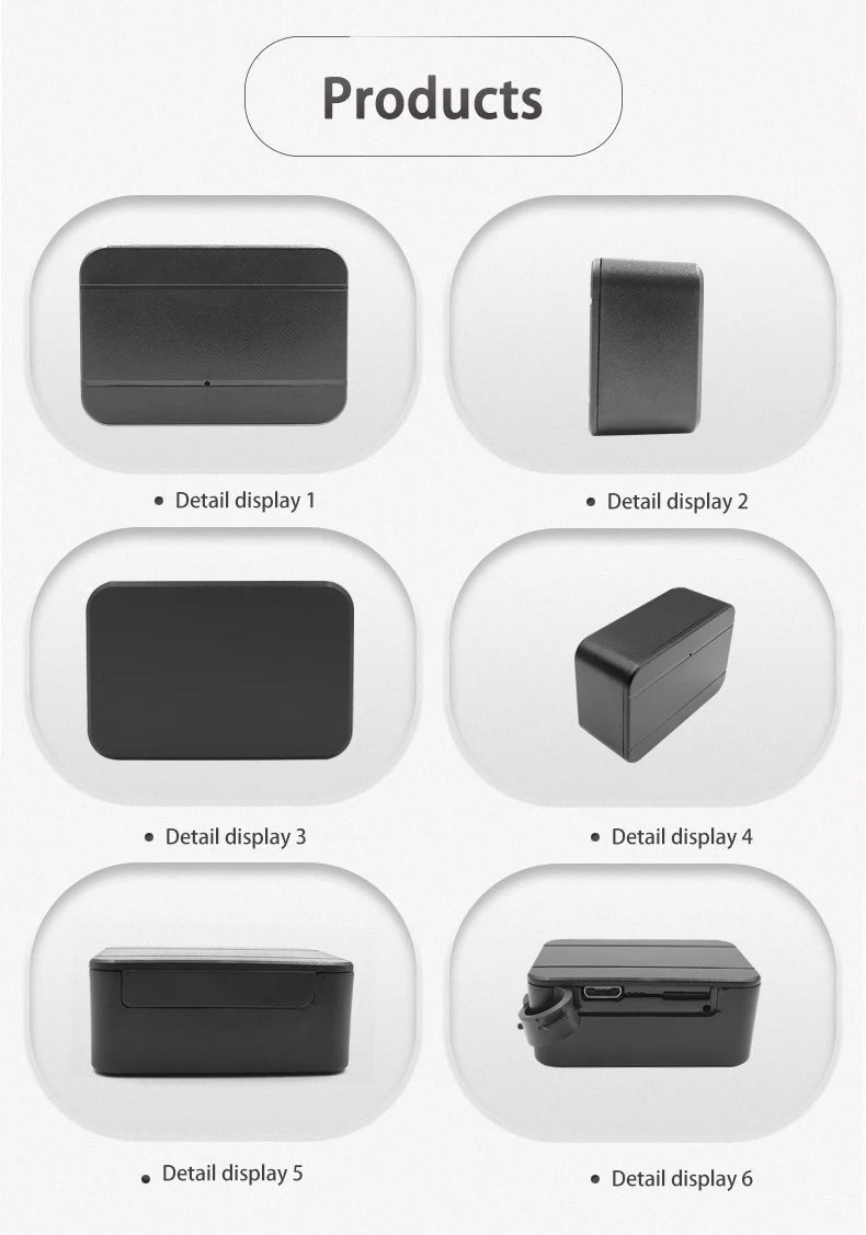 Tailwag Factory 4G GPS pet tracker shown from multiple angles including front, side, and charging port views.