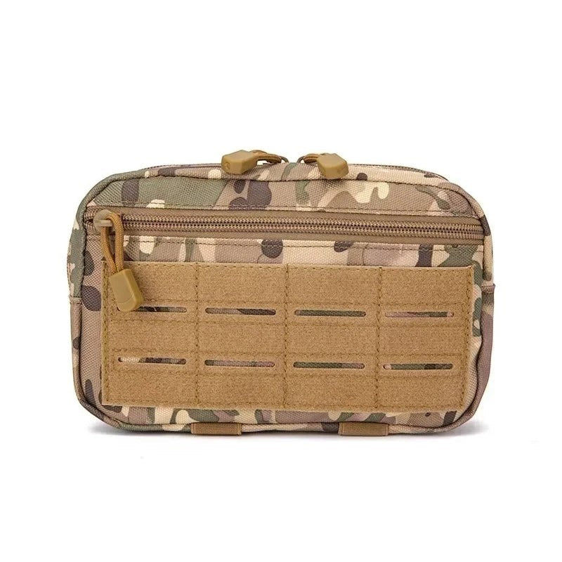 Tailwag Factory Jarhead tactical MOLLE pouch in camouflage 1000D nylon with laser-cut webbing and dual zipper access.